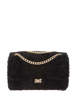 Fur Pave Crossbody Bag 6571 BLACK